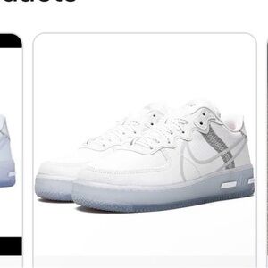 Nike Air Force 1 React QS “White Ice” White Sneakers Men’s 7.5 / Women’s 9